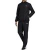 adidas Stand Collar Solid Color Long Sleeve Jacket Comfortable Elastic Pants Casual Sports Suit Men Suit Black DV2461