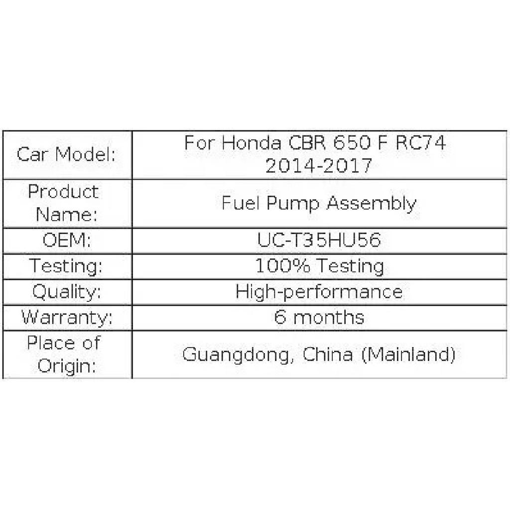 Motorcycle Fuel Pump Assembly For Honda CB500F CBR 500R 600R CBR650F CRF250 NC750 CRF1000 UC-T35HU56 16700-MJE-D01 16700MJED01