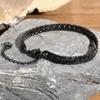 Stainless Steel Gothic Black Cuban Chain Bracelets for Men, Flat Miami Curb Links Wristband, Simple Metal Daily Wearing Jewelry
