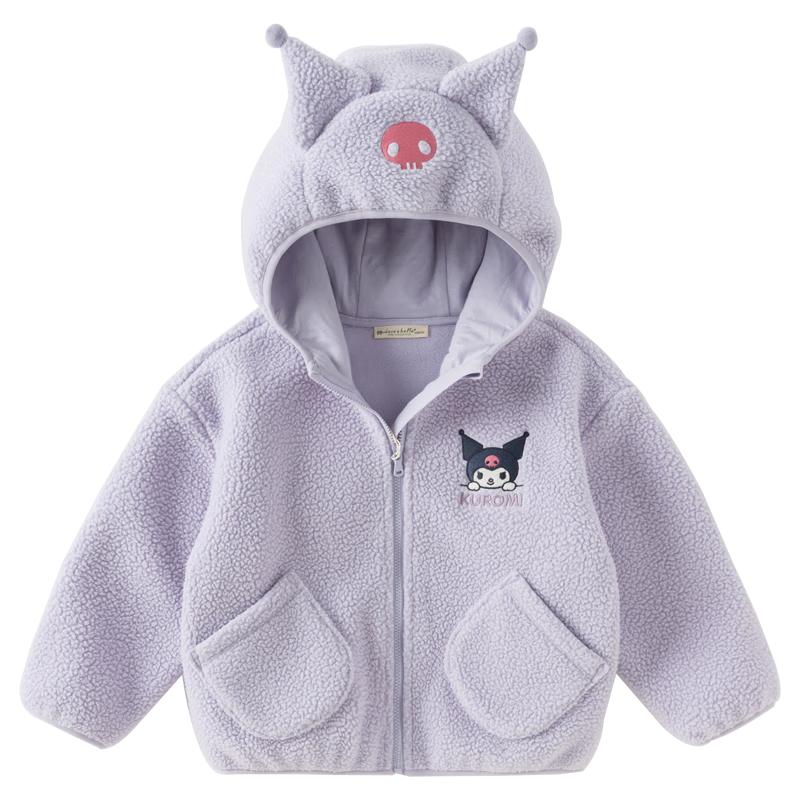 Детская куртка с капюшоном из искусственной овчины Kuromi от DAVE&BELLA 100cm светло-фиолетовый