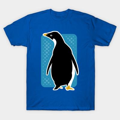 Asian Size Men Print T-shirt Penguin No-Cut Heat Transfer Print Cotton Tshirt