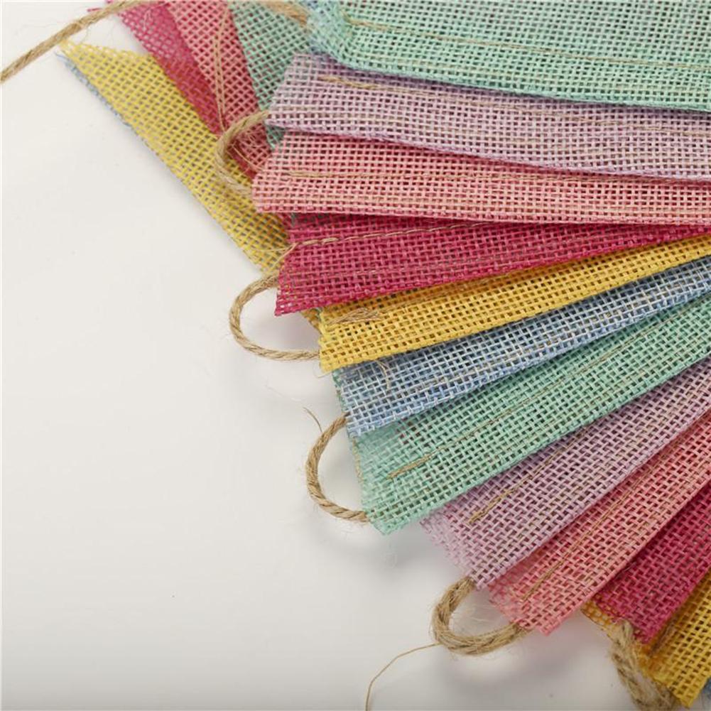 Brand New Baby Shower Birthday Party Colorful Pull Flag Imitation Linen