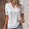 Summer Women T-shirt Fashion Hollow Out Short Sleeve Women Shirts Tops