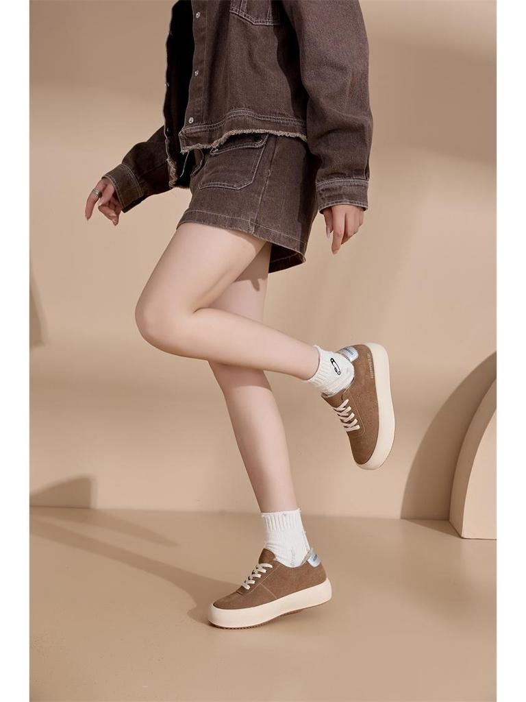 Retro sametové dámské boty se silnou podrážkou zvyšující výšku: 2023 Roztomilý Ošklivý Design Hvězdného Chleba