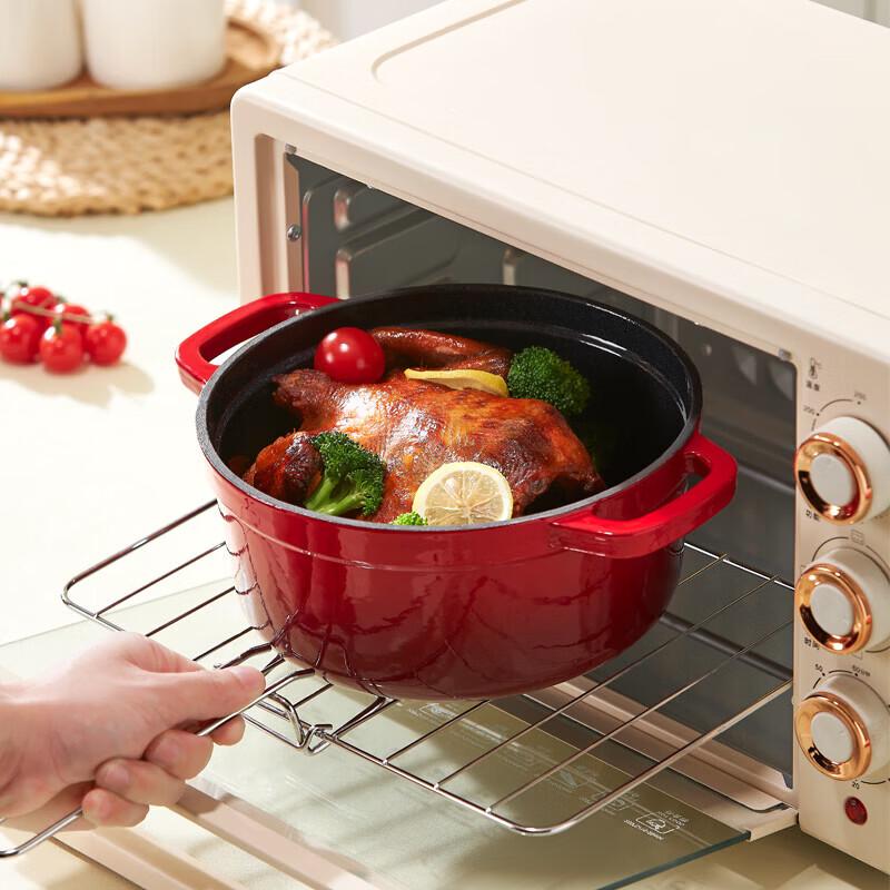 GLASSLOCK 2.8L Red Flame Enamel Pot