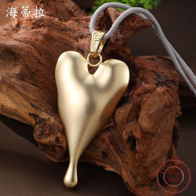 New Dumb Gold Love Velvet Long Pendant Women's Retro Simple Heart-shaped Versatile Long Necklace