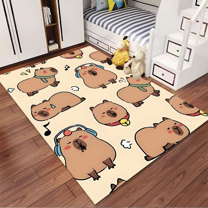 Cute Cartoon Capybara Pattern suitable as a non-slip mat for the living room or bedroom sofa