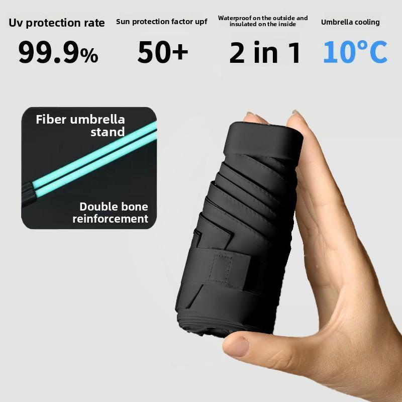 Fashionable and Popular Foldable Portable Mini Mini Umbrella, High-quality Mini Ultra Light Mini Umbrella, Women's Sunshade Umbrella
