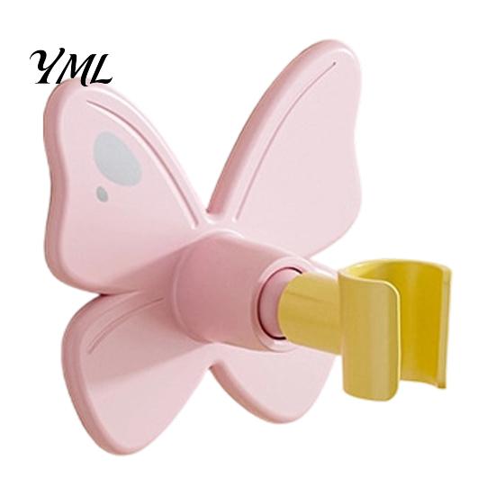 No Drill Shower Bracket Butterfly Head Holder, Wall Mounted Self-adhesive Handheld Bathroom Organizer Bracket, Universal Adjustment Waterproof
