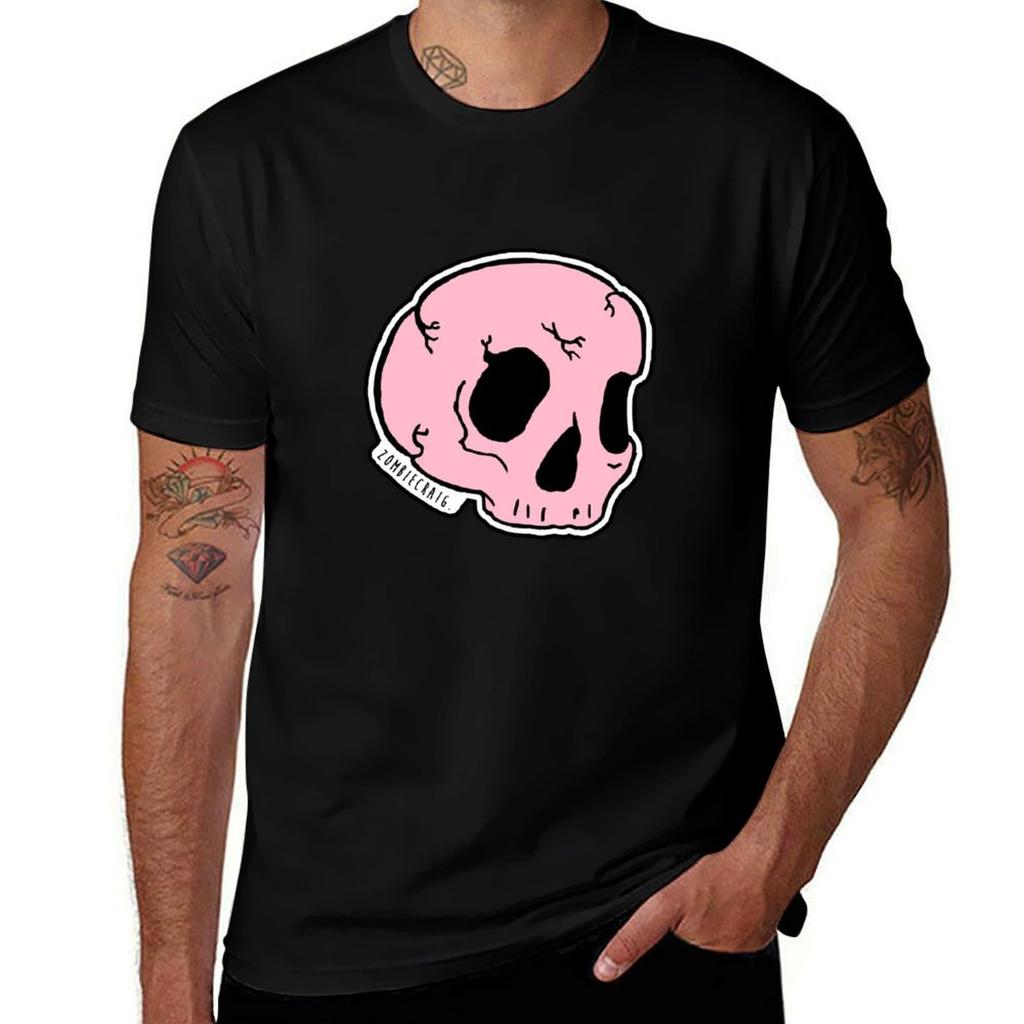 Pink Skull Tshirt Large Size Loose Casual Tee