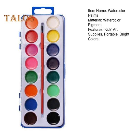 Boxed Watercolor Paint Set Washable Watercolor Paints with Paintbrush Portable Watercolor Palette Kids Art Supplies for Birthday Gift Classroom Travel