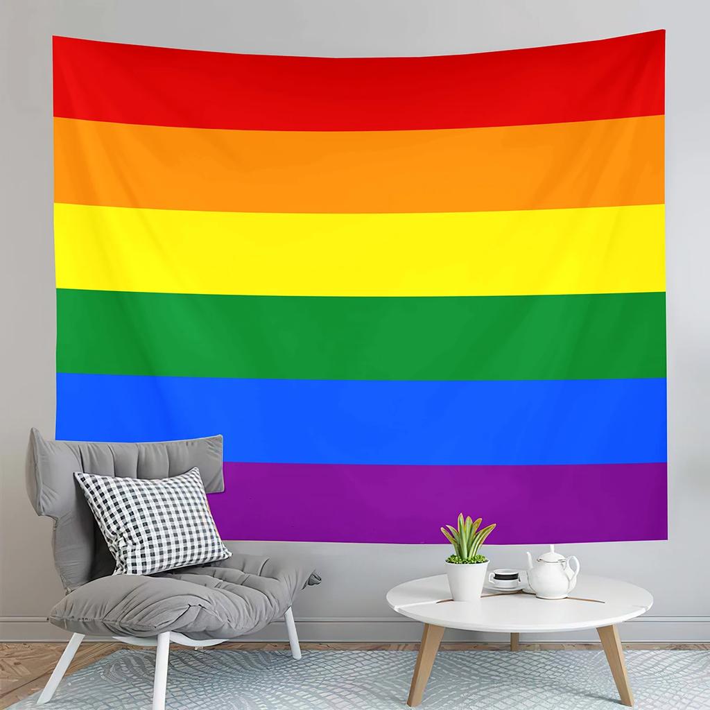 World Pride Day Tapestry Rainbow Flag Tapestry Artistic Tapestry Home Living Room Dorm Bedroom Aesthetics Decoration Tapestries