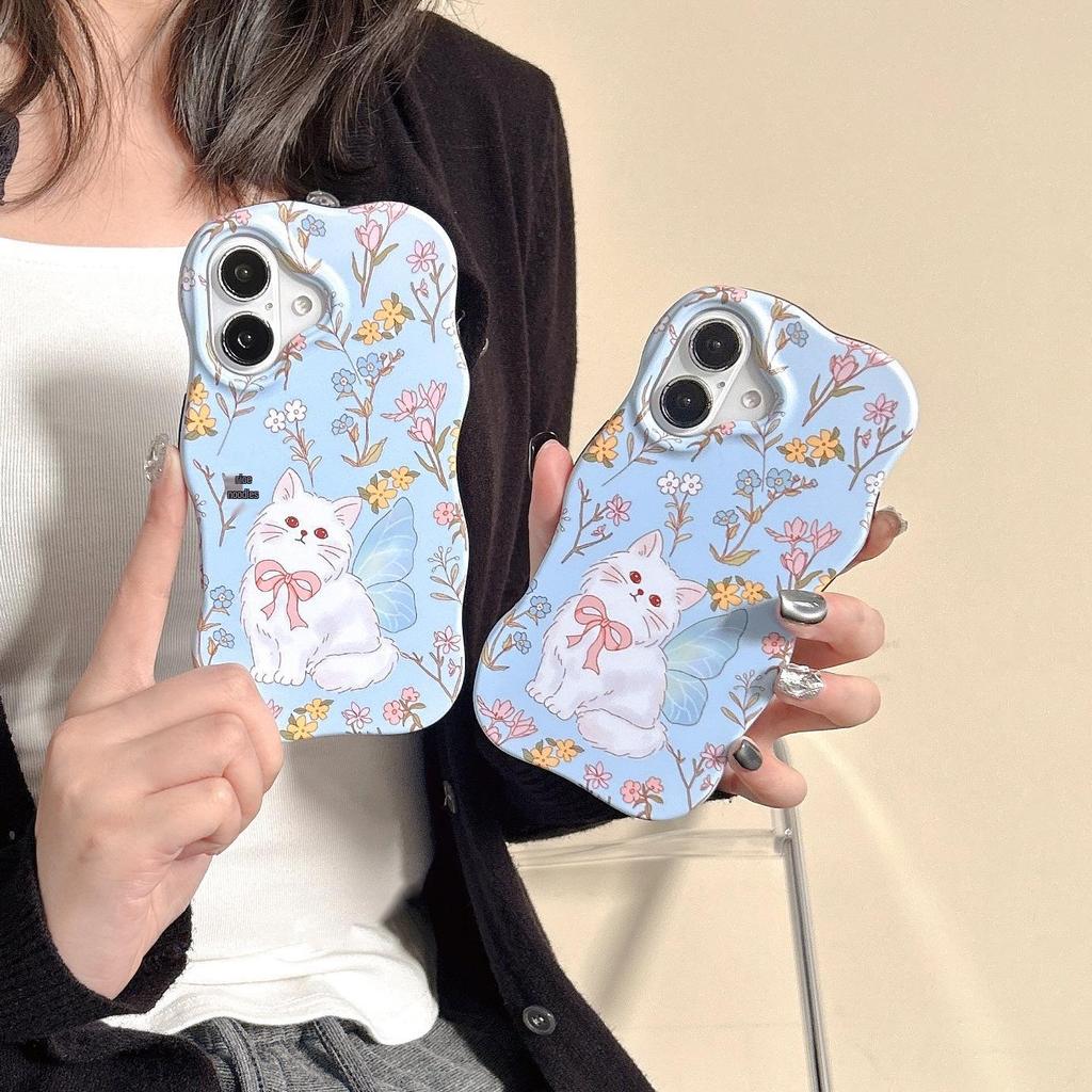 Blue Bow Frosted Case for iPhone 13/14 and 16 Pro Max