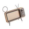 Retro TV Shaped HD Stereo   Speaker Loudspeaker for Under 6   Mobile Phone Stand White