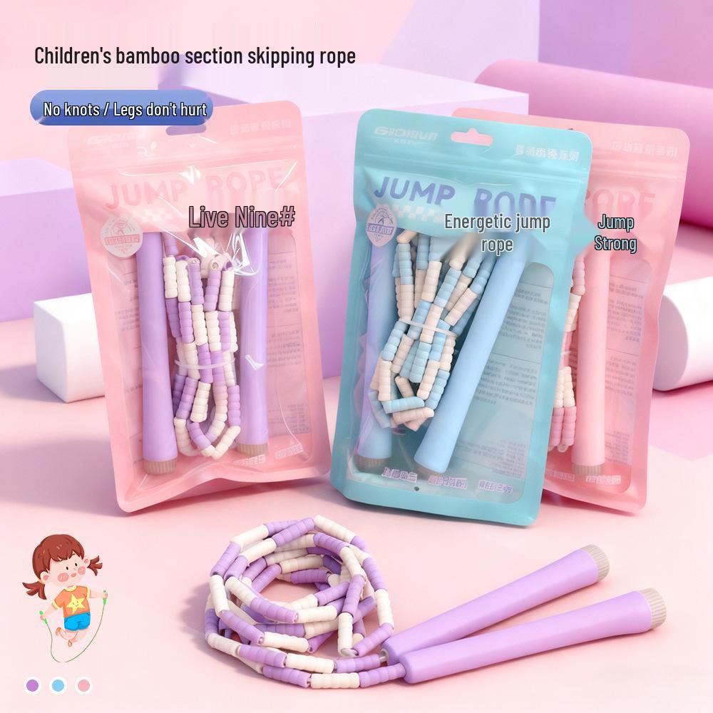 Adjustable Bamboo Jump Rope for Kids - Ideal for School, Kindergarten, Competitions, and Beginners