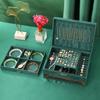 Elegant Emerald Velvets Jewelry Case Antique Inspired Designs Secure Storage Compartments For Rings Earrings Chains