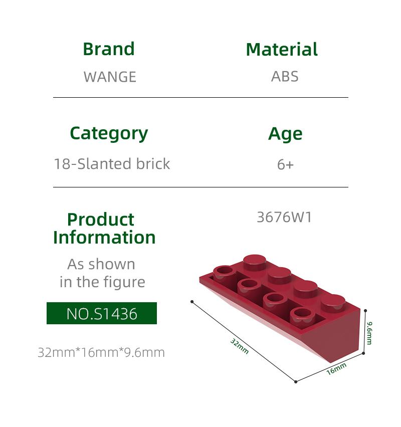Non-Toxic 32Pcs/Lot 3676W1 Slope Inverted 45° 4X4 Building Block Moc Color Accessories Compatible With Brick Diy Children'S Toy