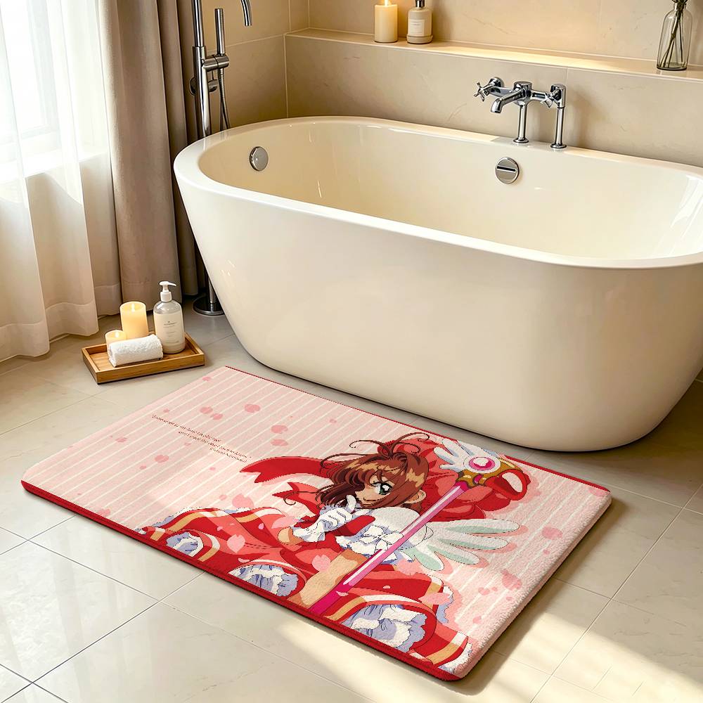 Anime-C-cardcaptor-Sakura-S Kawaii Carpet Bathroom Anti-slip Mat Door Mat Home Decoration Mat Entrance DoorMat Scratch-resistant