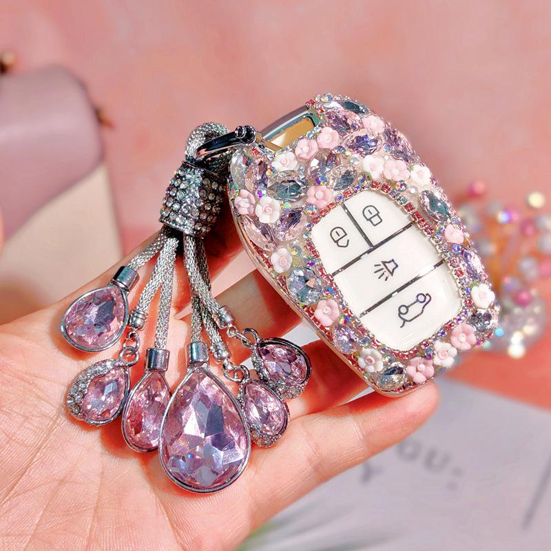 Rhinestone Car Key Shell for Southeast DX7/DX3/DX5/A5/Yi Wu - Fashion Goddess Bag Buckle