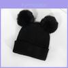 Knit Hat With Plush Ball Decoration For Women And Men In Autumn Winter