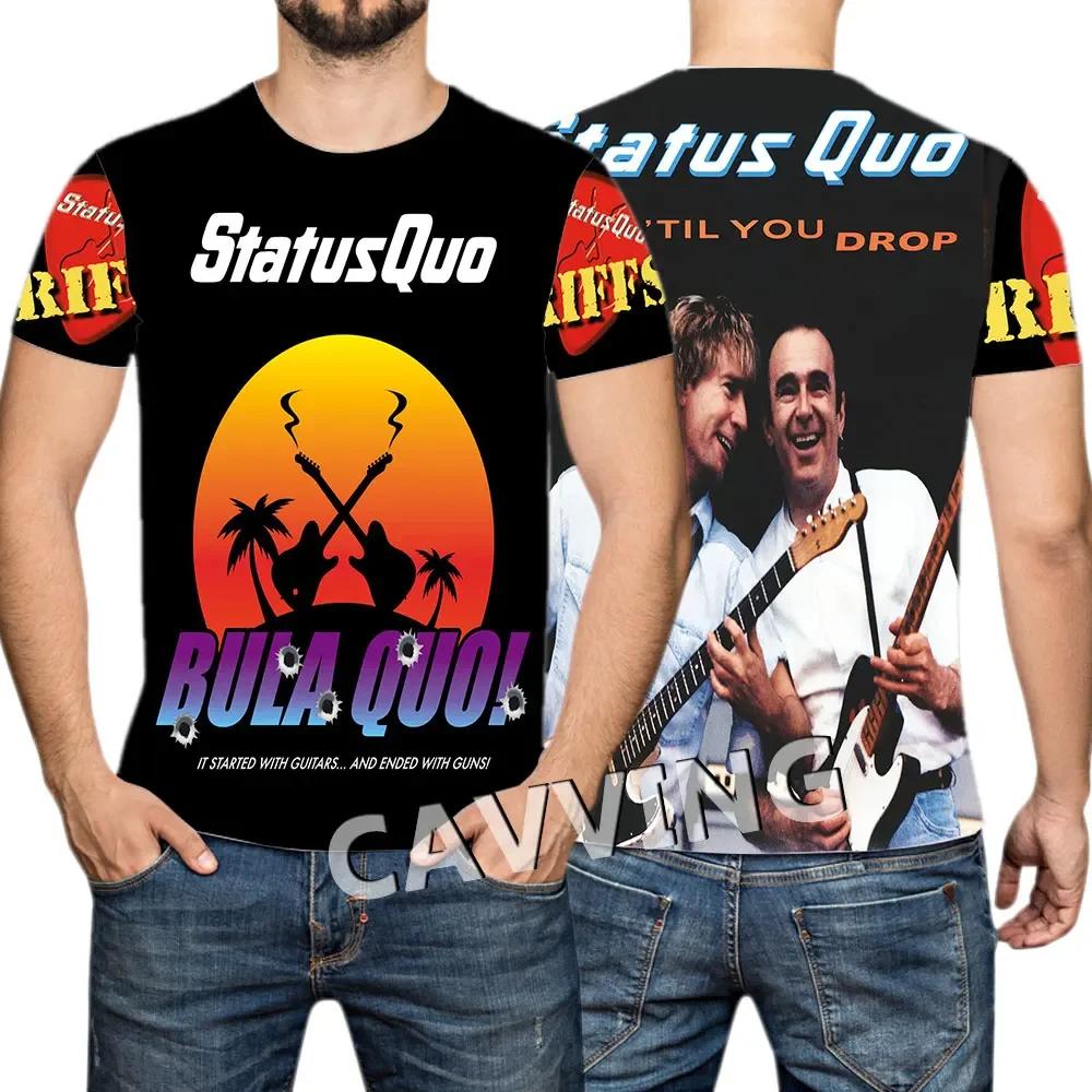 Men T-shirt Heavy Metal Rock Band Status Quo 3d Print T shirt Tops Womens Sports Large size Tops Tees Summer Tshirt Kid Clothing
