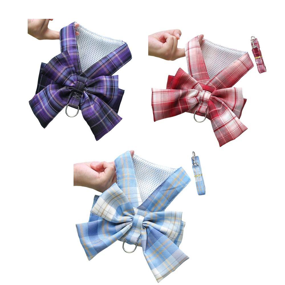 Vest Style Bow Cat Harness Nylon Pet Traction Rope Pet Supplies Dog Leash Travel