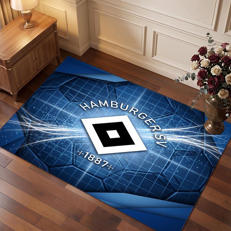 Tappeto in Velluto di Cristallo con Stampa Calcio Hamburger SV, Comodo Assorbente d'Acqua Antiscivolo Tappeto per Pavimenti Interni