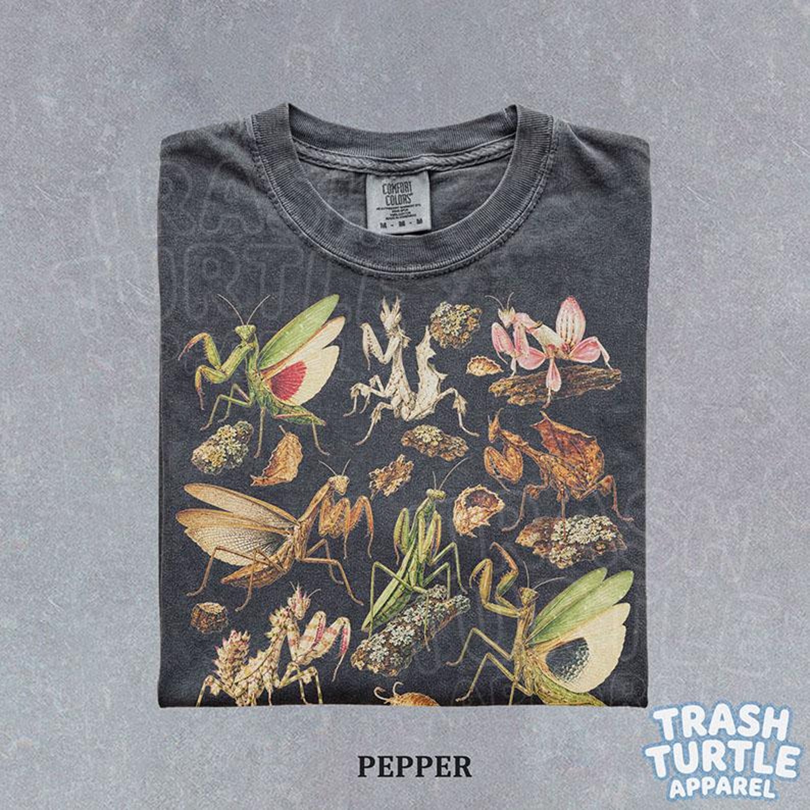 Retro Praying Mantis Shirt Orchid Mantis TShirt Cute Insect Nature Lover T-shirt Bug Keeper Graphic Gift Tee L
