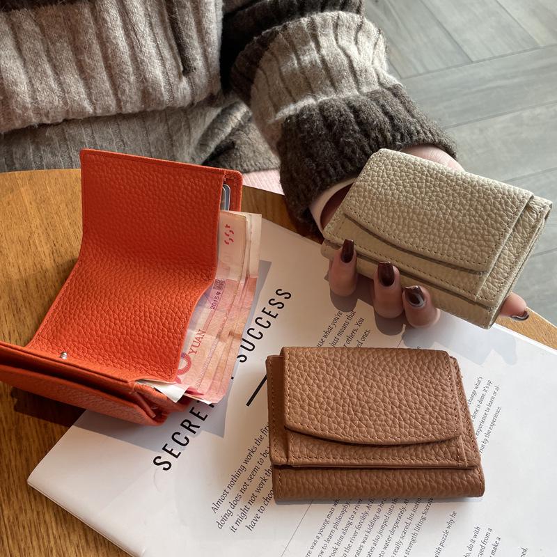 Women's Genuine Leather RFID Wallet & Coin Pouch - Compact Japanese Design