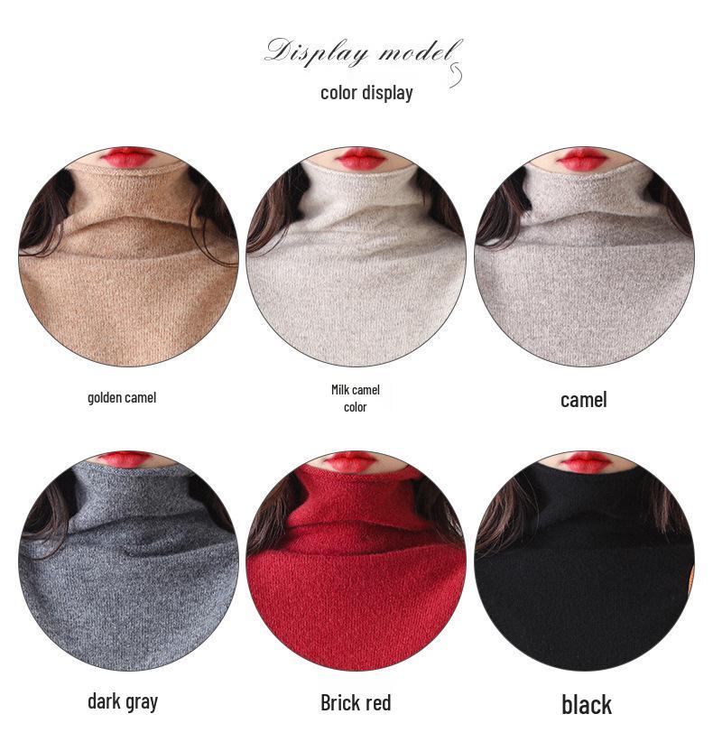 Women's Loose High Neck Wool-Cashmere Knit Dress