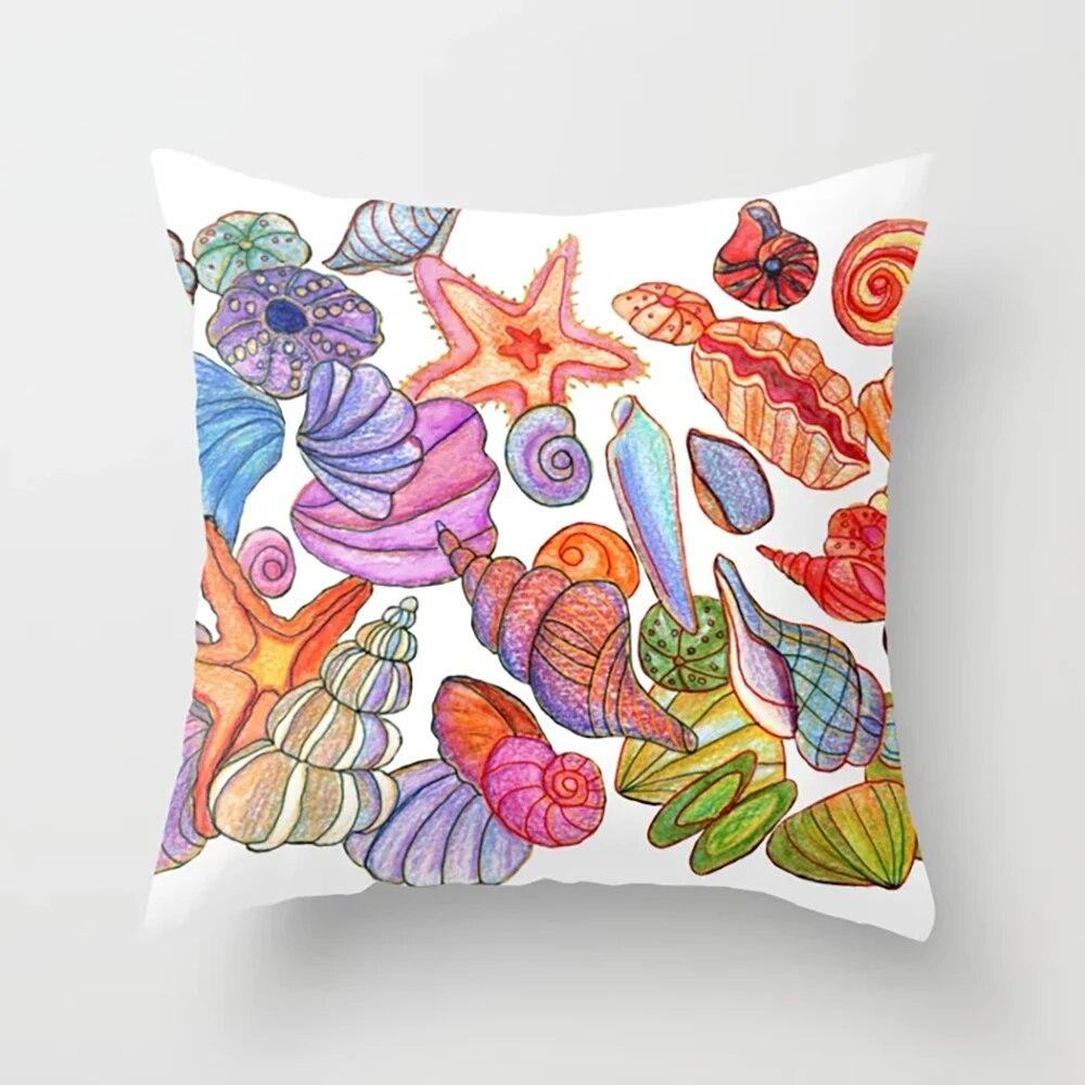 Heimdekoration Kissenbezug Schlafzimmer Wohnzimmer Ölgemälde Blumenmuster Gedruckt