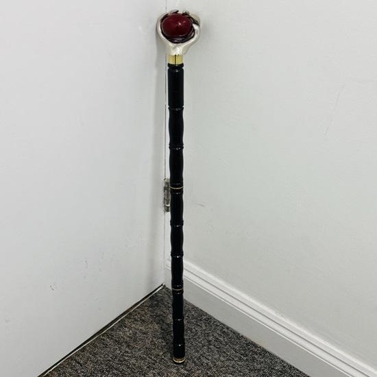 93.98 cm Beautiful Brass Handle Wooden Spiral Walking Stick-Unisex Designer Walking Cane