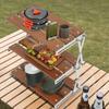 3-Tier Foldable Camping Table Storage Rack Kitchen Storage Shelf Multi-Function Storage Shelf for Picnic,Beach,Fishing, BBQ 