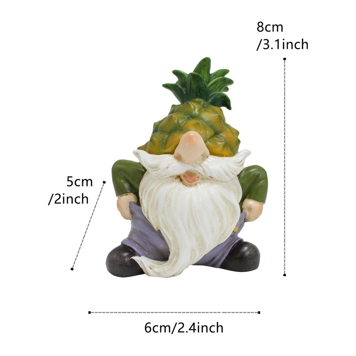 Outdoor Garden Dwarf Statue Cute Fruit Gnome Ornament Resin Figurine Courtyard Balcony Landscape Pot Decoration Pineapple Elf