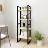 Bookshelf 4 Shelves 60 X 30 X 140 Cm Solid Pine Wood