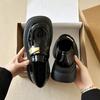 Black platform British style small leather shoes light luxury college style versatile one-pedal loafers Mary Jane