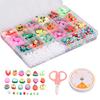 1350Pcs Clay Beads Exquisite Fruit Shape Environmentally Friendly Safe Beads for Jewelry Making with Storage Box