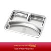 LIJIA FITMENT Thickened Stainless Steel 3-Compartment Deep Meal Plate