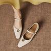 Krazing Pot Microfiber Square Toe Thick Med Heels Spring Summer Shoes Big Size 43 Metal flowers Women Shallow Pumps