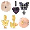 Copper Colors Gold Butterfly Black Flower Charms Beads Fit Original Bracelet Diy Fine Jewelry Gift For Women