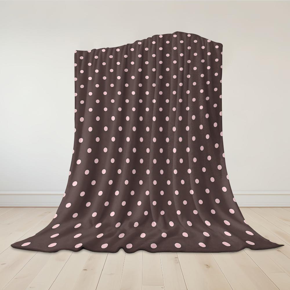 Rosa Punkt Flanelldecke Warm Weich Halloween Weihnachten Sofa Warm Gemütlich Dekoratives Dekor Geschenk für Alle Jahreszeiten