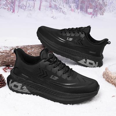 Winter Men Warm Wool Platform Casual Running Training Sport Shoes Cushioning Outdoor Road Non-slip Jogging Sneakers