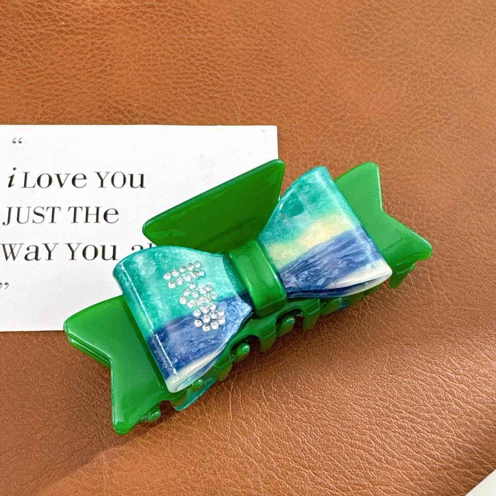 Stylish Large Hair Claw Clip With Elegant Bowknot And Sparkling Rhinestones For Women