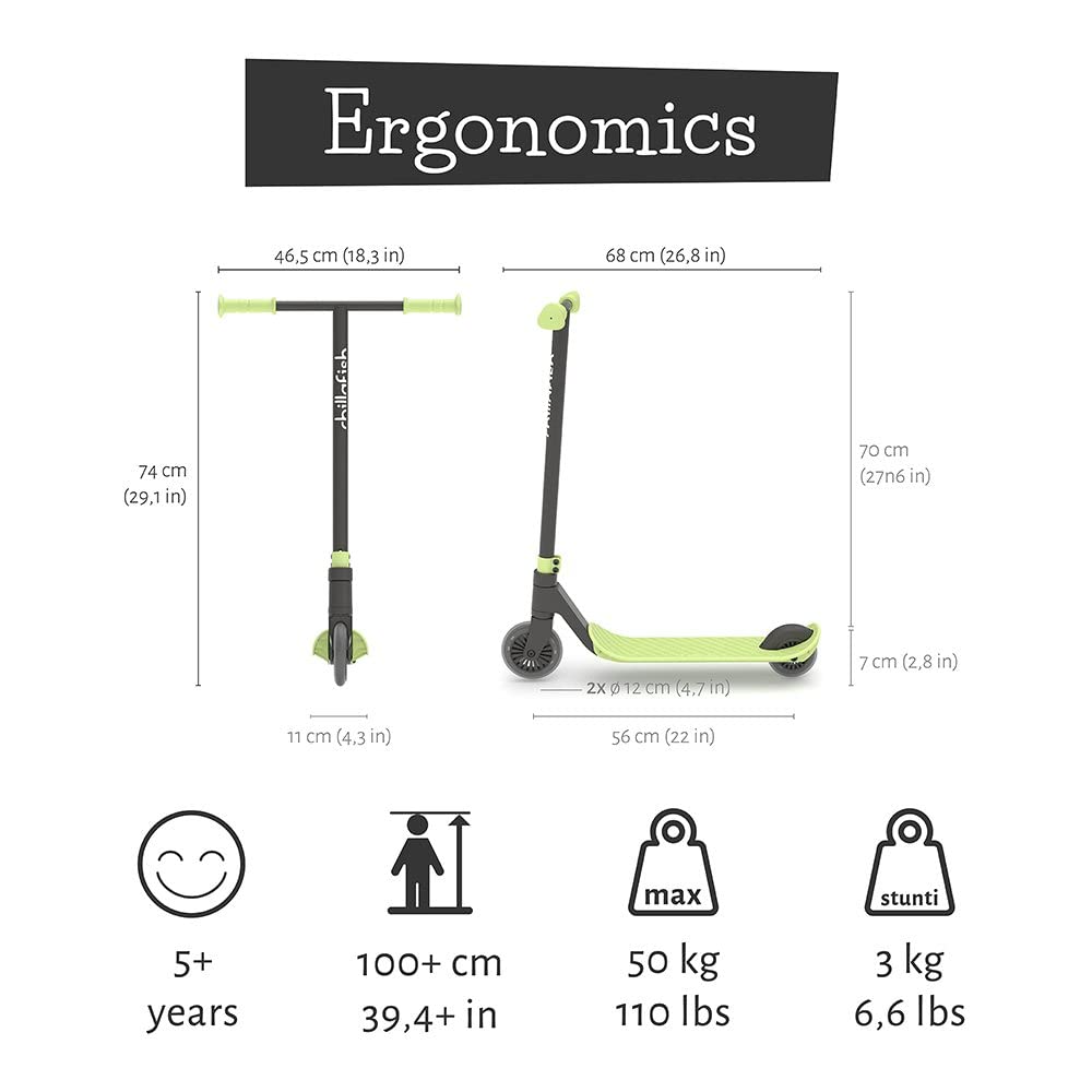 Chillafish Stunt Kick Scooter, Pistachio, 2-Wheel Stunt Scooter, CPST01PIS, Authentic
