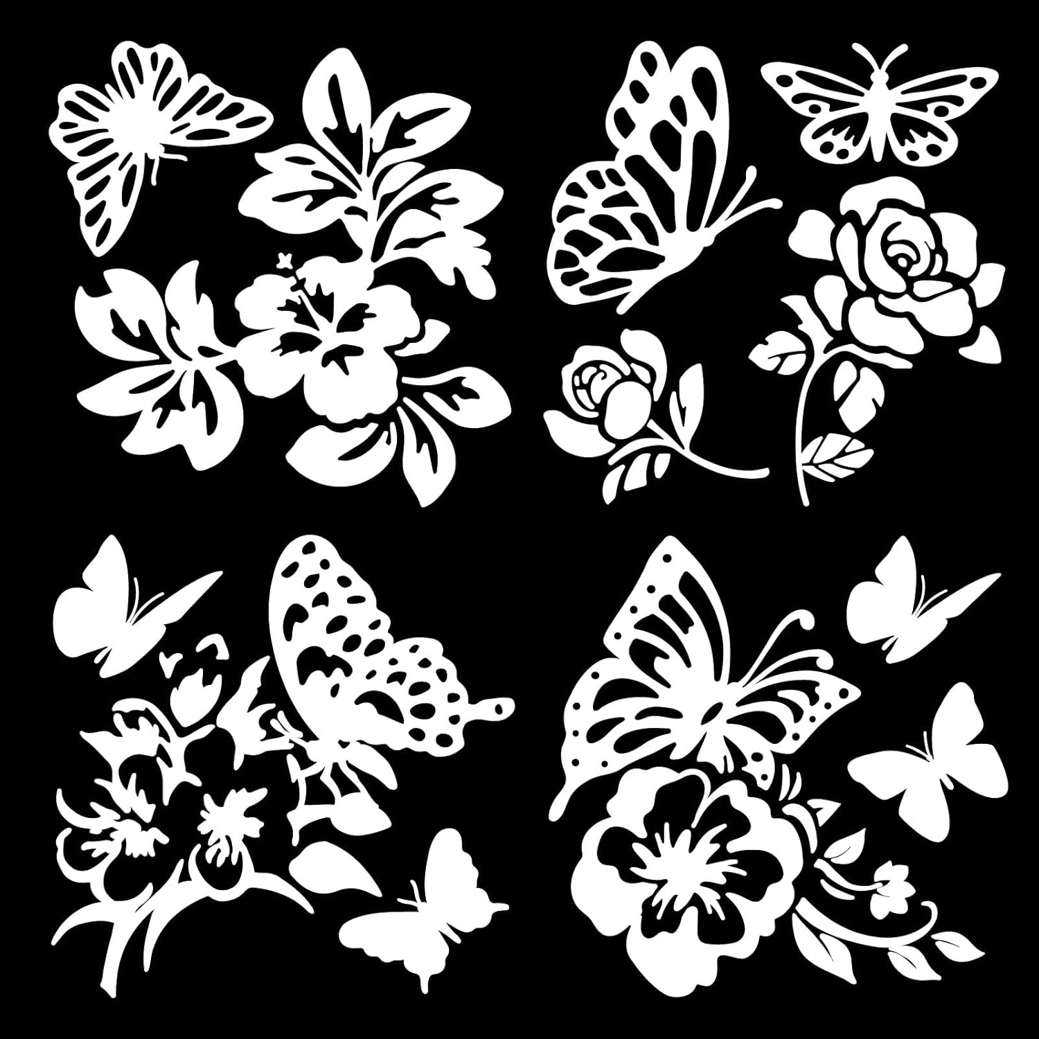 

GORGECRAFT 4 Styles Butterfly Car Decal Set Butterfly Vinyl Waterproof Sticker Black Women Car Stickers and Reflective Decals for SUV Truck Style 4