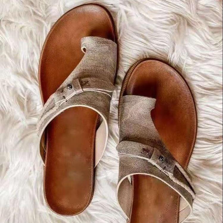 New platform slippers women's casual flat bottom toe women's sandals women's shoes