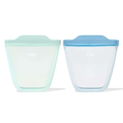 Silicone Stand Set of Food Microwave and Dishwasher Opal Dusk Bag, 2, Storage, Reusable, Safe,