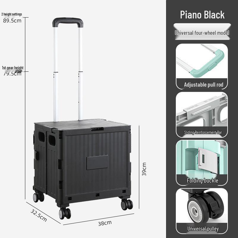Compact Folding Shopping Cart for Groceries and Camping