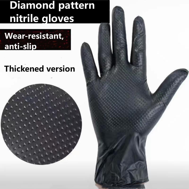Multi-purpose Nitrile Gloves Mechanic Industrial Waterproof Safety Work Gloves 8.0g Diamond Non-slip Mechanics Repair Gloves