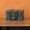 Vintage Wooden Treasure Chest with Lock - Jewelry Box & Film Prop